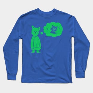 Thinking Cat Long Sleeve T-Shirt